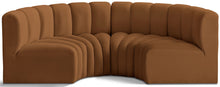 Load image into Gallery viewer, Arc - Velvet 4 Piece U-Shaped Modular Sofa - Saddle