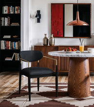 Load image into Gallery viewer, Riccio - Faux Leather Dining Arm Chair (Set of 2) - Black And Gold Frame