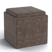 Load image into Gallery viewer, Rockwood - Upholstered Cube Storage Ottoman With Tray