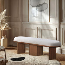 Load image into Gallery viewer, Wilshire - Bench With Brown Base - Cream