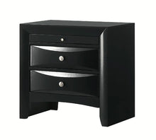 Load image into Gallery viewer, Crown Mark Furniture Fallon 3 Drawer Nightstand in Black image