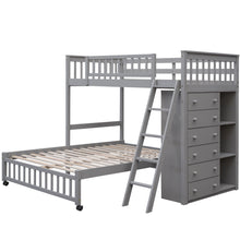Load image into Gallery viewer, Bunk Bed With 6 Drawers And Flexible Shelves, Bottom Bed With Wheels