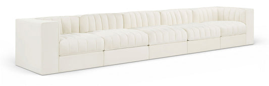 Rummi - Velvet Performance Fabric Upholstered 5 Piece Modular Sofa