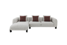 Load image into Gallery viewer, Mardi - Tweed Sectional Sofa With 3 Pillows - Maroon / Beige