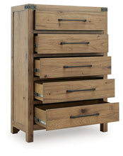 Load image into Gallery viewer, Ridgester - Five Drawer Chest - Light Brown