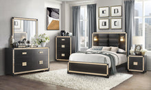Load image into Gallery viewer, Blake - Queen Bed Headboard & Footboard - Black / Gold