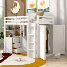 Load image into Gallery viewer, Loft Bed With Drawers, Desk, And Wardrobe