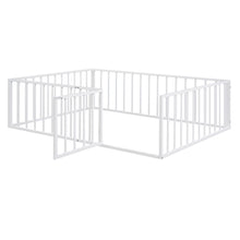 Load image into Gallery viewer, Metal Floor Bed Frame With Fence And Door