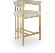 Load image into Gallery viewer, Marcello - Counter Stool With Brushed Gold Iron Frame (Set of 2) - Beige