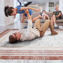 Load image into Gallery viewer, Marfi - 6' X 9' Bordered Area Rug - Brown / Ivory