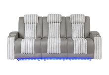 Load image into Gallery viewer, U8000 - Power Reclining Sofa With Power Headrest, Dropdown Table With Wood Trim & Reading Light & LED Light - Gray