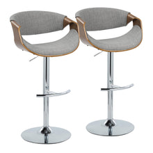 Load image into Gallery viewer, Curvo - Mid Century Modern Adjustable Barstool With Swivel With Rounded T Footrest (Set of 2)