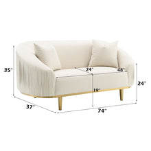 Load image into Gallery viewer, Martina - Loveseat With 2 Pillows - Ivory