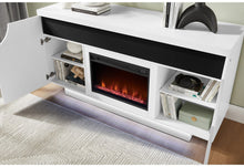 Load image into Gallery viewer, Aileen - 66" Entertainment Unit With LED, Speakers, Crystal Inserts And Pop Up Center Doors - White