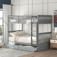 Load image into Gallery viewer, Bunk Bed With Ladders And 2 Storage Drawers