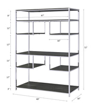 Load image into Gallery viewer, Vonara - Bookshelf - Chrome / Gray / Oak