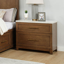 Load image into Gallery viewer, Devonshire - Nightstand With Marble Top And USB Port - Cognac