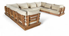 Load image into Gallery viewer, Mirella - 8 Piece Water Resistant Fabric Upholstered Outdoor Patio Modular Sectional