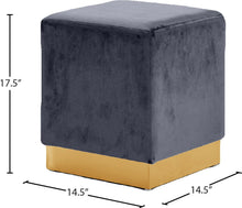 Load image into Gallery viewer, Jax - Stool Ottoman with Gold Base