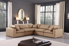 Load image into Gallery viewer, Comfy - 5 Piece Faux Leather Modular Corner Sectional - Tan
