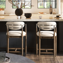 Load image into Gallery viewer, Artemis - Mixed Material Upholstered Counter Stool - Warm White