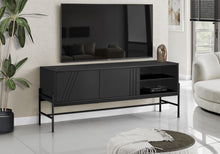 Load image into Gallery viewer, TV Stand, Modern Design Console, Media Entertainment Center, Storage Cabinet, Contemporary & Modern - Black
