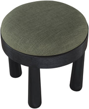Load image into Gallery viewer, Larea - Linen Textured Fabric Ottoman - Black Base