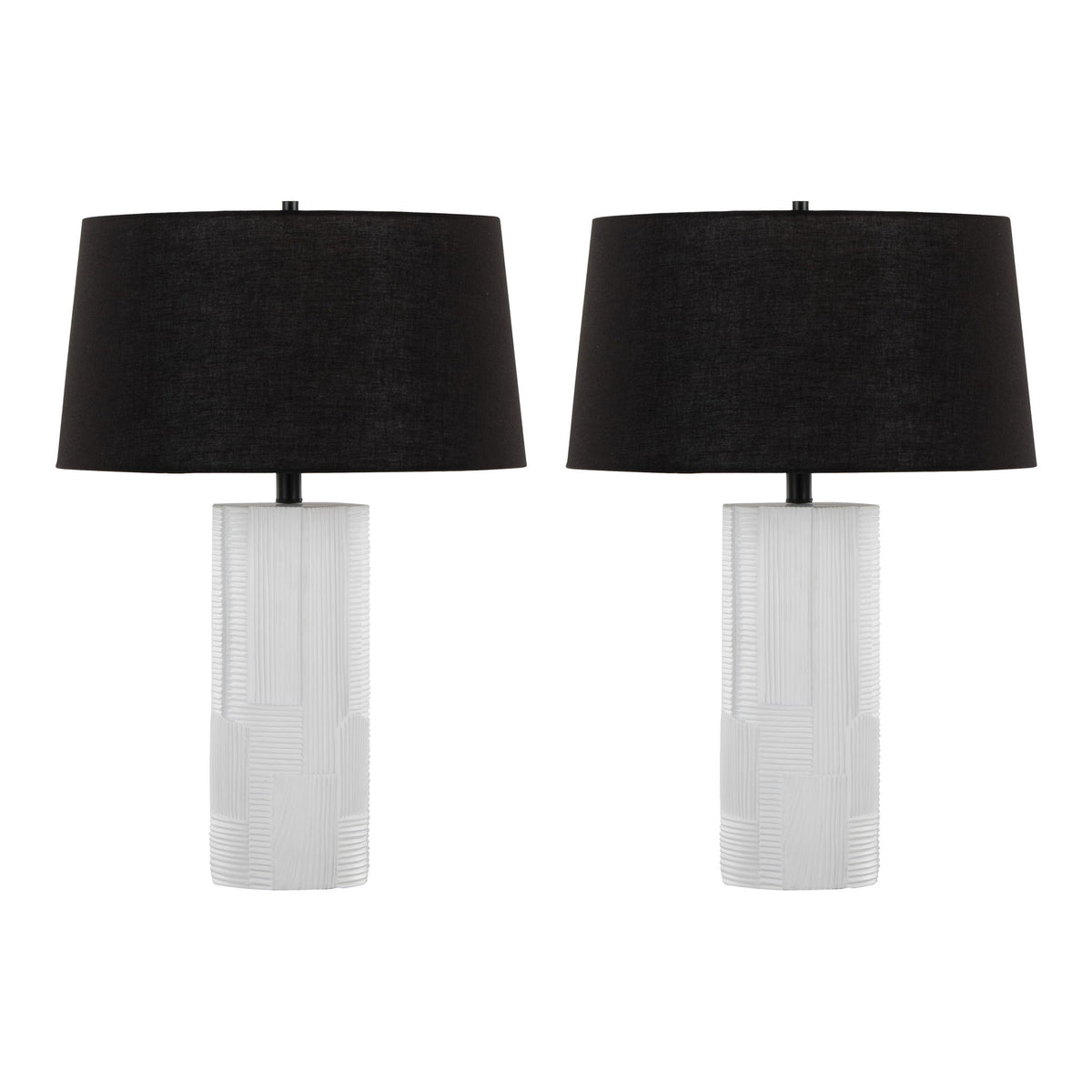 Petra - Contemporary Table Lamp (Set of 2) - Cream / Black - Ego Home Furniture