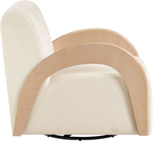 Load image into Gallery viewer, Neria - Chenille Fabric Upholstered Swivel Accent Chair - Cream / Painted Natural