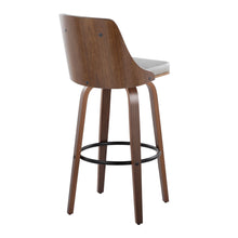 Load image into Gallery viewer, Gianna - Mid-Century Modern Fixed Height Barstool & Swivel With Round Footrest (Set of 2) - Walnut / Light Gray