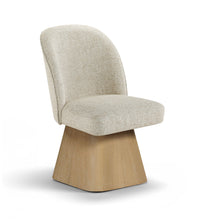 Load image into Gallery viewer, Marlowe - Linen Textured Fabric Upholstered Swivel Dining Side Chair - Stained Natural