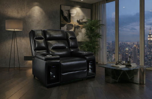 MVP - Power Recliner With Power Headrest - Blanche Black