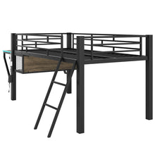 Load image into Gallery viewer, Gaming - Twin Loft Bed With Desk And LED - Black