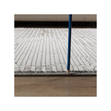 Load image into Gallery viewer, Geometrix - 5'3" X 7'3" Area Rug With Geometric, 3D Effect - Ivory / Gray