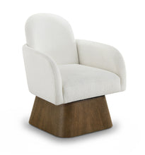 Load image into Gallery viewer, Marlowe - Linen Textured Fabric Upholstered Swivel Accent Chair - Stained Brown