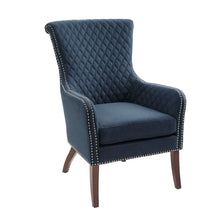 Load image into Gallery viewer, Accent Chair With Quilted Back And Silver Studs - Dark Blue