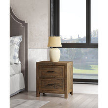 Load image into Gallery viewer, Rustic 2 Drawer Nightstand - Brown - Wood