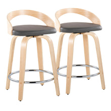 Load image into Gallery viewer, Grotto - Contemporary Fixed Height Counter Stool & Swivel, Round Footrest (Set of 2)