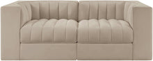 Load image into Gallery viewer, Rummi - Velvet Performance Fabric Upholstered 2 Piece Modular Loveseat