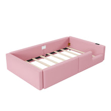 Load image into Gallery viewer, Platform Bed With Guardrail And Charging Station