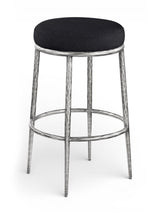 Load image into Gallery viewer, Ferro - Performance Fabric Upholstered Backless Bar Stool - Antique Silver