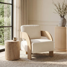Load image into Gallery viewer, Cedra - Velvet Performance Fabric Upholstered Accent Chair - Natural Frame