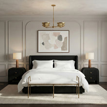 Load image into Gallery viewer, Axis - Linen Textured Beige Fabric Upholstered Bench