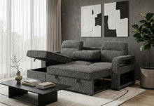 Load image into Gallery viewer, U2601 - Sofa Bed Reversible Chaise With Storage, DDT With Speaker - Dark Gray