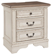 Load image into Gallery viewer, Realyn - Three Drawer Night Stand - White / Brown / Beige