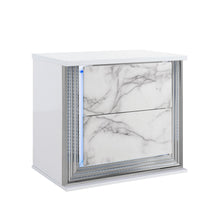 Load image into Gallery viewer, Moon - Marble Nightstand With LED - White