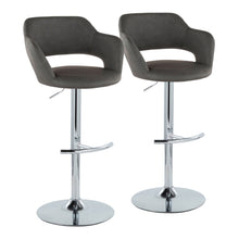 Load image into Gallery viewer, Margarite - Contemporary Ajustable Barstool With Swivel With Rounded T Footrest (Set of 2)