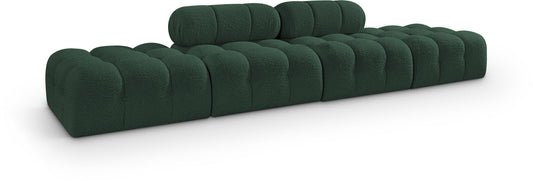 Ames - 4 Piece Boucle Upholstered Modular Sofa With 2 Backless Seats