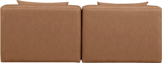 Cube - Modular 2 Piece Armless Sofa - Light Brown