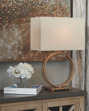 Load image into Gallery viewer, Mahala - Metal Table Lamp - Antique Gold Finish